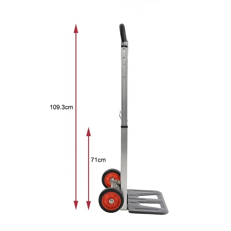 GS certificate aluminium handtruck, two wheels outdoor steel foldable hand trolley hand truck folding luggage cart