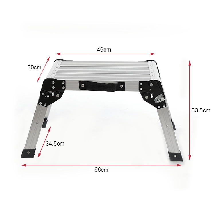 Special Design Adjustable Aluminium Car Wash Folding Platform Ladder On Sale