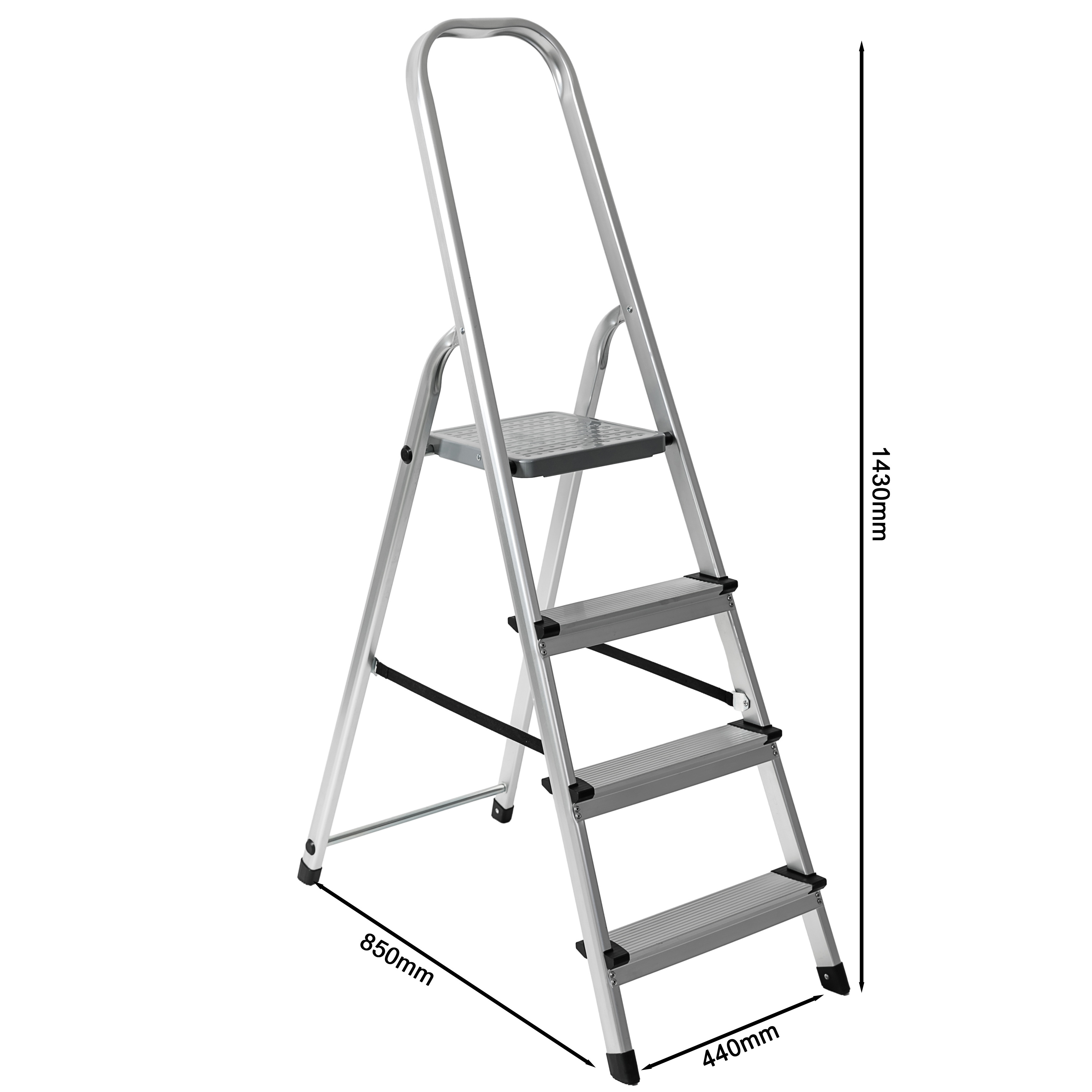 GS thickness1.22mm home use aluminium household ladder 4 steps folding ladder