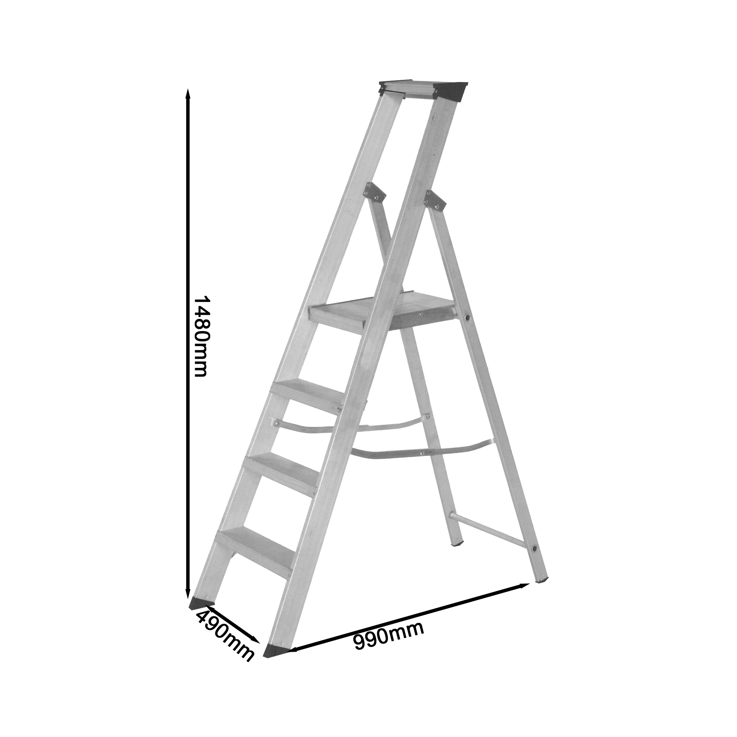 Safety folding 4 steps aluminium chair step ladders