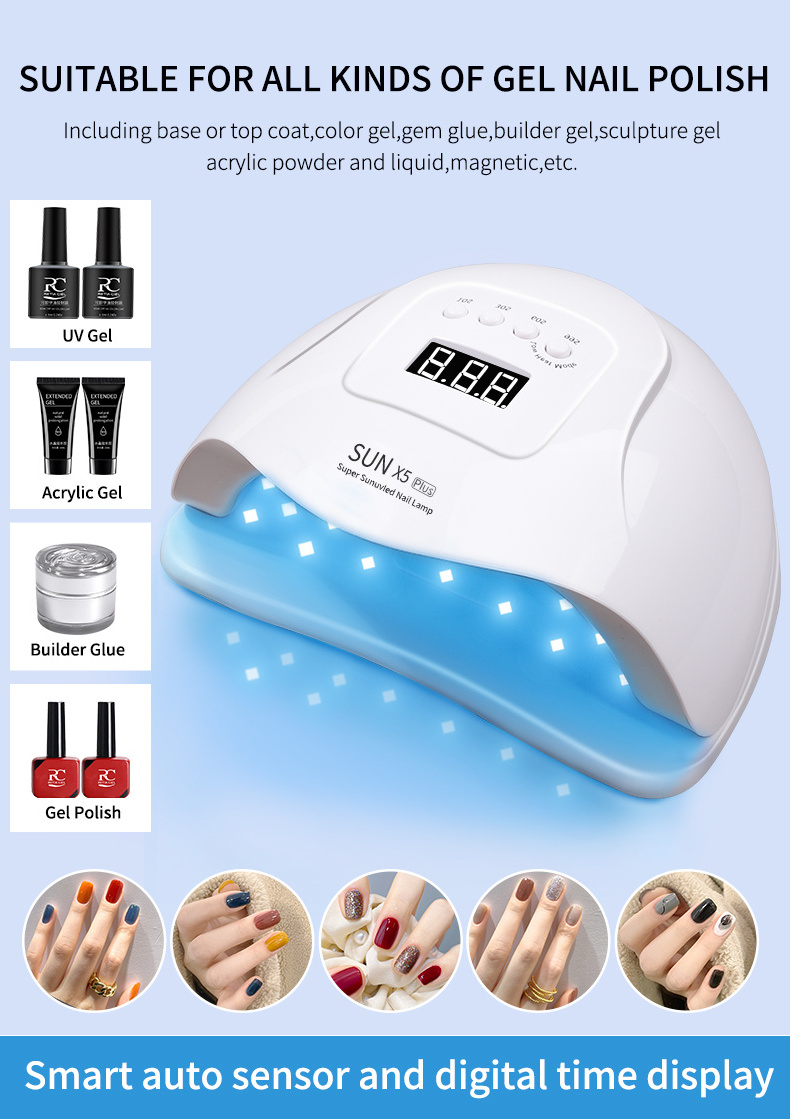 Fast Drying Gel Nail Polish Dryer 66 LEDS Home Use Ice Lamp With Auto Sensor For Manicure Salon Nail Dryer UV LED Nail Lamp