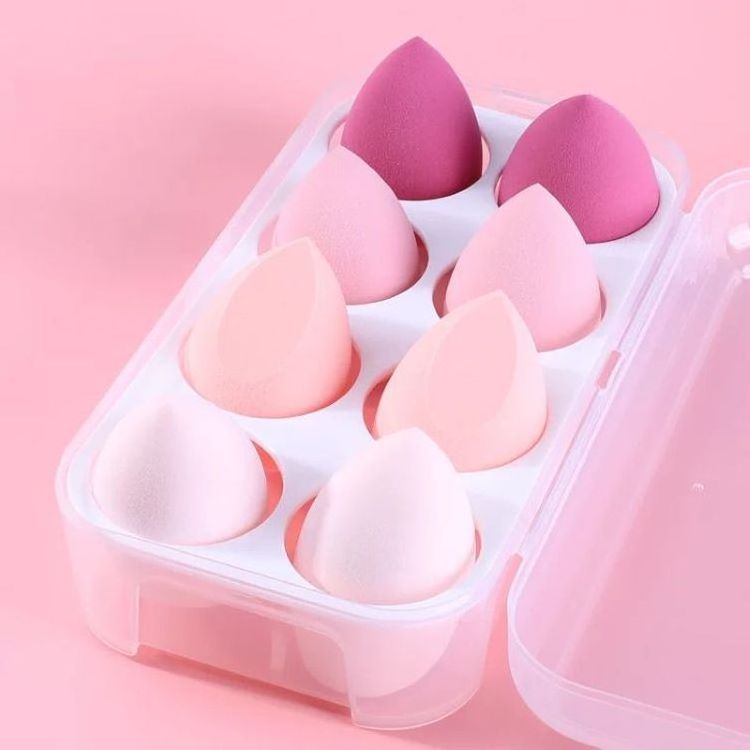 8pcs set Makeup Blender Cosmetic Puff Makeup Sponge Cushion Foundation Powder Sponge Beauty Tool Women Make Up Accessories