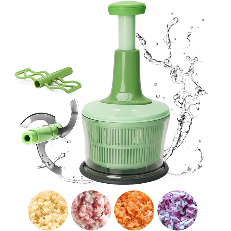 Kitchen Accessories Stainless Steel Manual Handheld Food Chopper Vegetable Onion Press Chopper