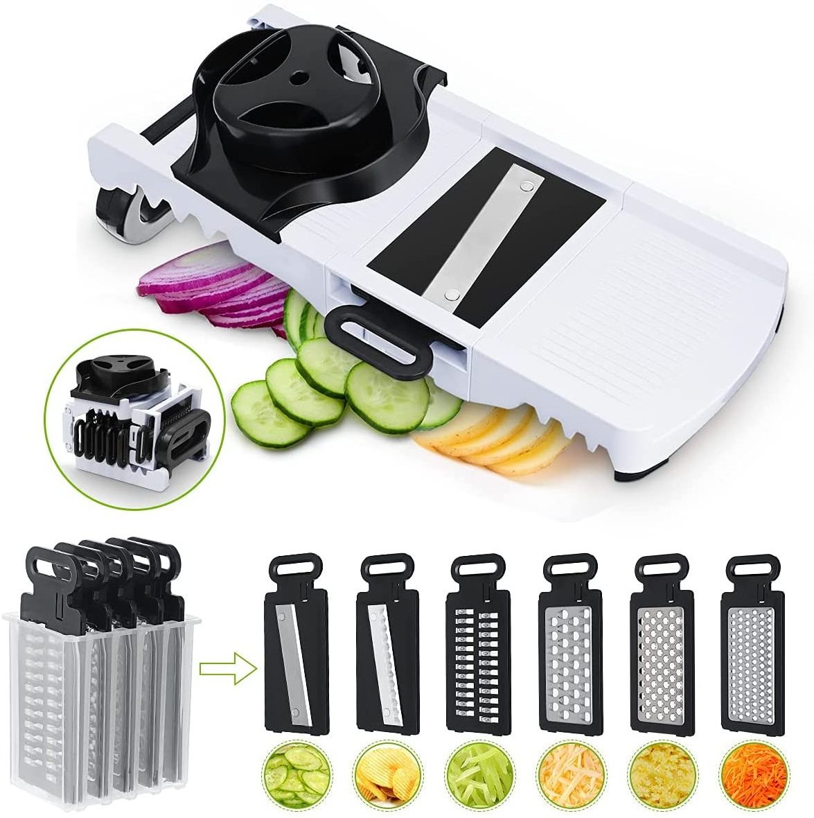 Smile mom Food Vegetable Cutter Adjustable Kitchen Grater Slicer Professional Mandoline