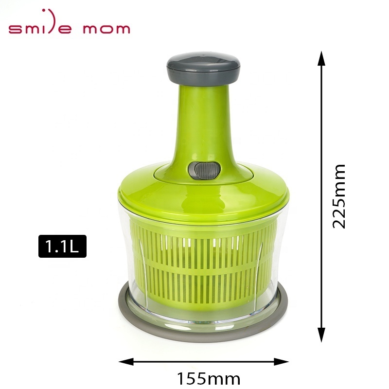 Smile mom 3 in 1 Hand Press Slicer Manual Salad Spinner Vegetable Food Onion Swift Chopper