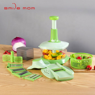 10 in 1 Multi 1.15L Food Processor - Kitchen Accessories - Vegetable Slicer Grater - Salad Spinner - Manual Food Chopper