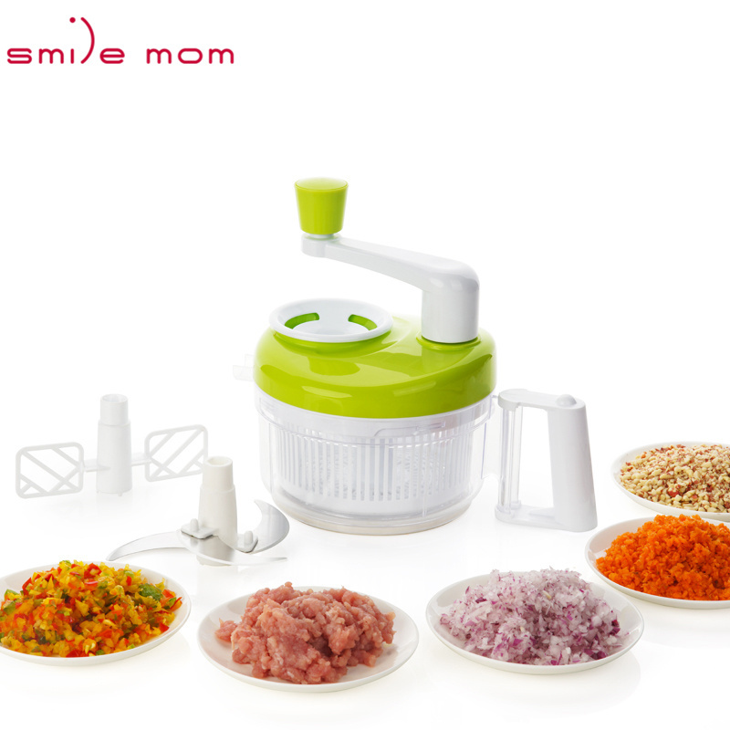 Smile mom 4 in 1 Multi Food Processor Mixing & Separator Egg - Salad Spinner - Manual Vegetable Chopper