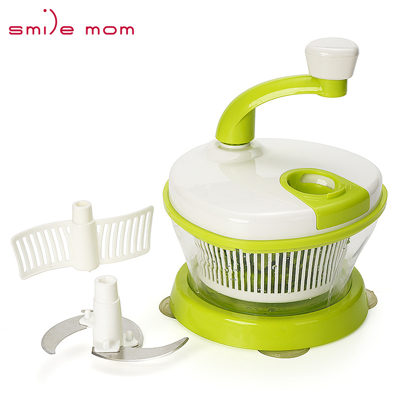 Hot Selling multifunctional food processor Drainer Salad Spinner Mixer Plastic Manual Salad Dryer