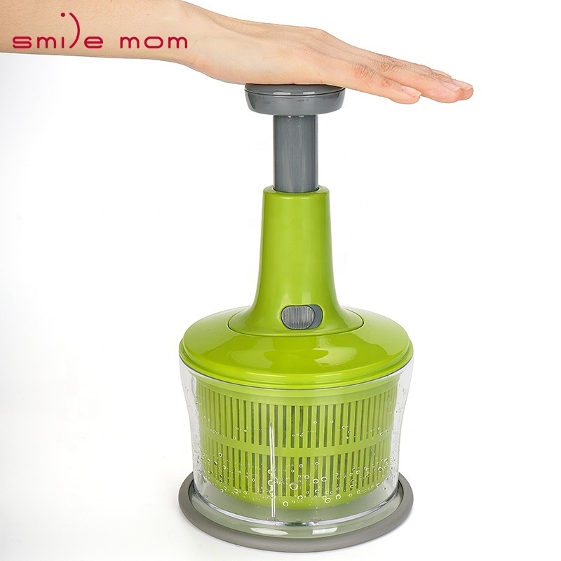 Smile mom 3 in 1 Hand Press Slicer Manual Salad Spinner Vegetable Food Onion Swift Chopper