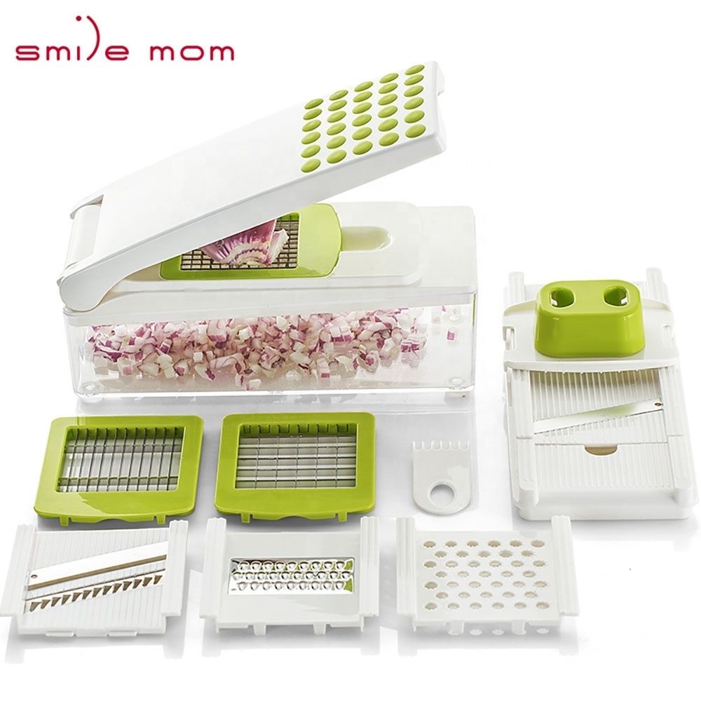 Smile mom Multi Purpose 7 in 1 Onion Food Slicer Fruit Nice Dicer Mandoline Vegetable Chopper Multifunctional Slicer