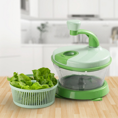 Salad Spinner Chopper and Turning Slicer Manual Food Processor