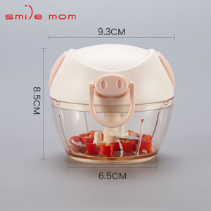 Smile Mom Mini Hand Manual 3 Blades Vegetable Garlic Pepper Onion Chopper Handheld Speedy Pull Cord Chopper