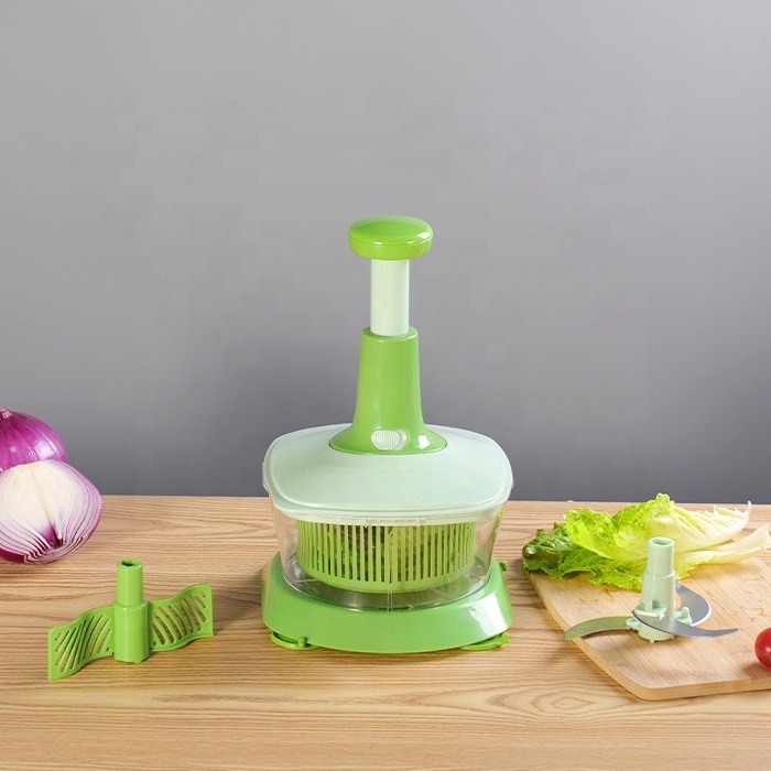 10 in 1 Multi 1.15L Food Processor - Kitchen Accessories - Vegetable Slicer Grater - Salad Spinner - Manual Food Chopper