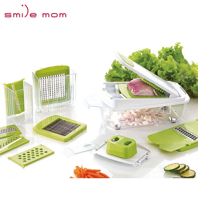 Smile mom 4 in 1 Multi Food Processor Mixing & Separator Egg - Salad Spinner - Manual Vegetable Chopper