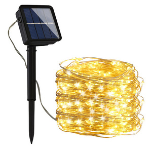 wholesale Battery Operated Waterproof Solar String Lights with Remote Control Timer Copper Wire Christmas Lights