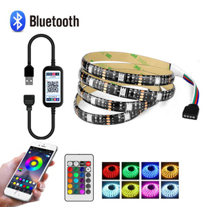 USB 5050 RGB LED Strip Flexible Adhesive Back With Remote Control  LED Backlight strip for tv