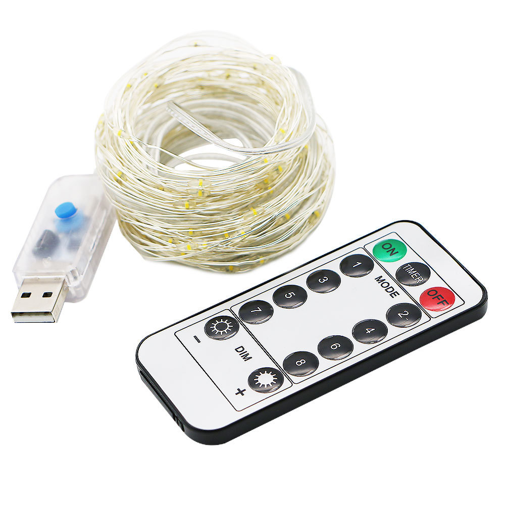 5M 10M Waterproof Remote Control USB Connect Fairy Lights Battery Operated 8 Mode Timer String Copper Wire LED string light