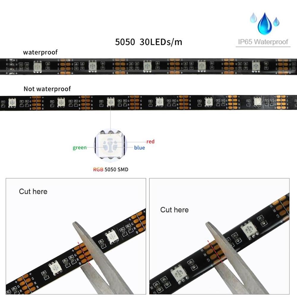 USB 5050 RGB LED Strip Flexible Adhesive Back With Remote Control  LED Backlight strip for tv