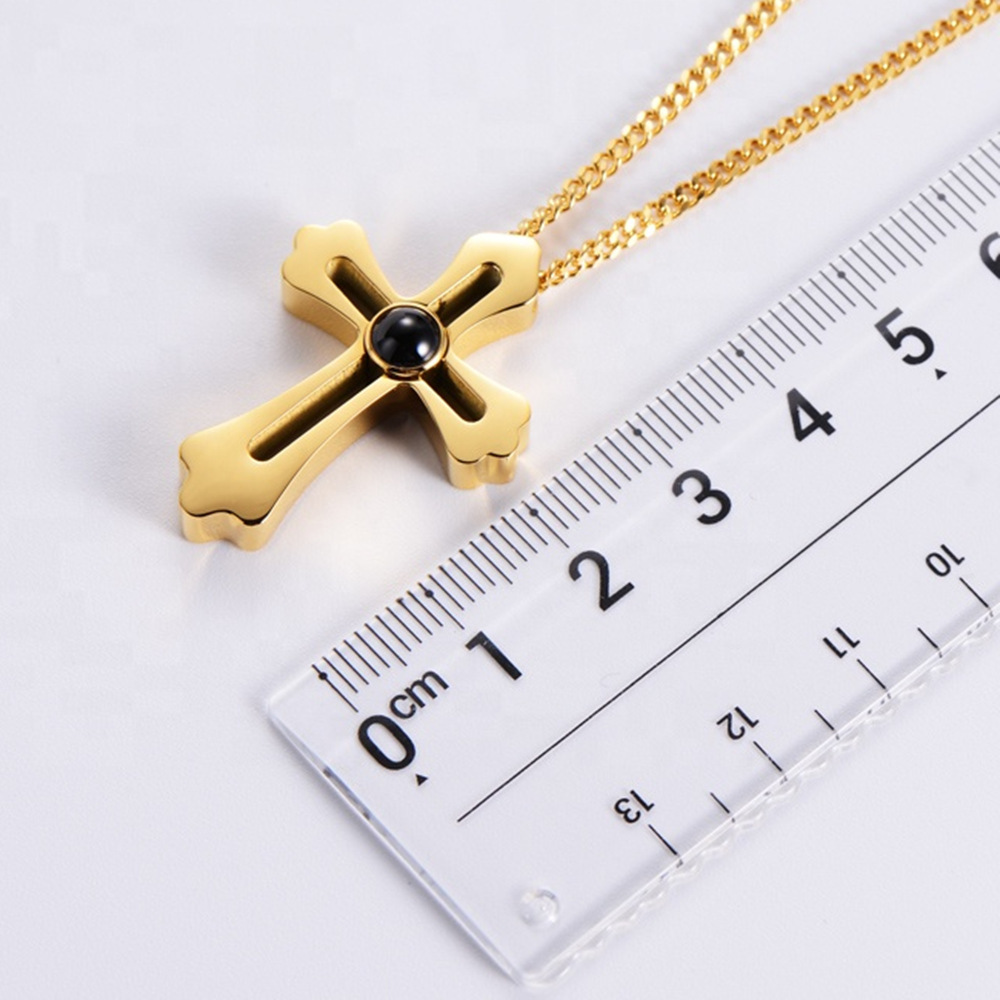 Wholesale Stainless steel  Cross in 100 languages i love you projection pendant  Gift necklace photo necklace