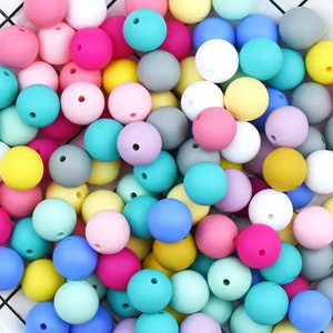 Factory Price Food Grade Custom 12mm 15mm Silicone Baby Teething Beads Silicon Beads For Pen Making