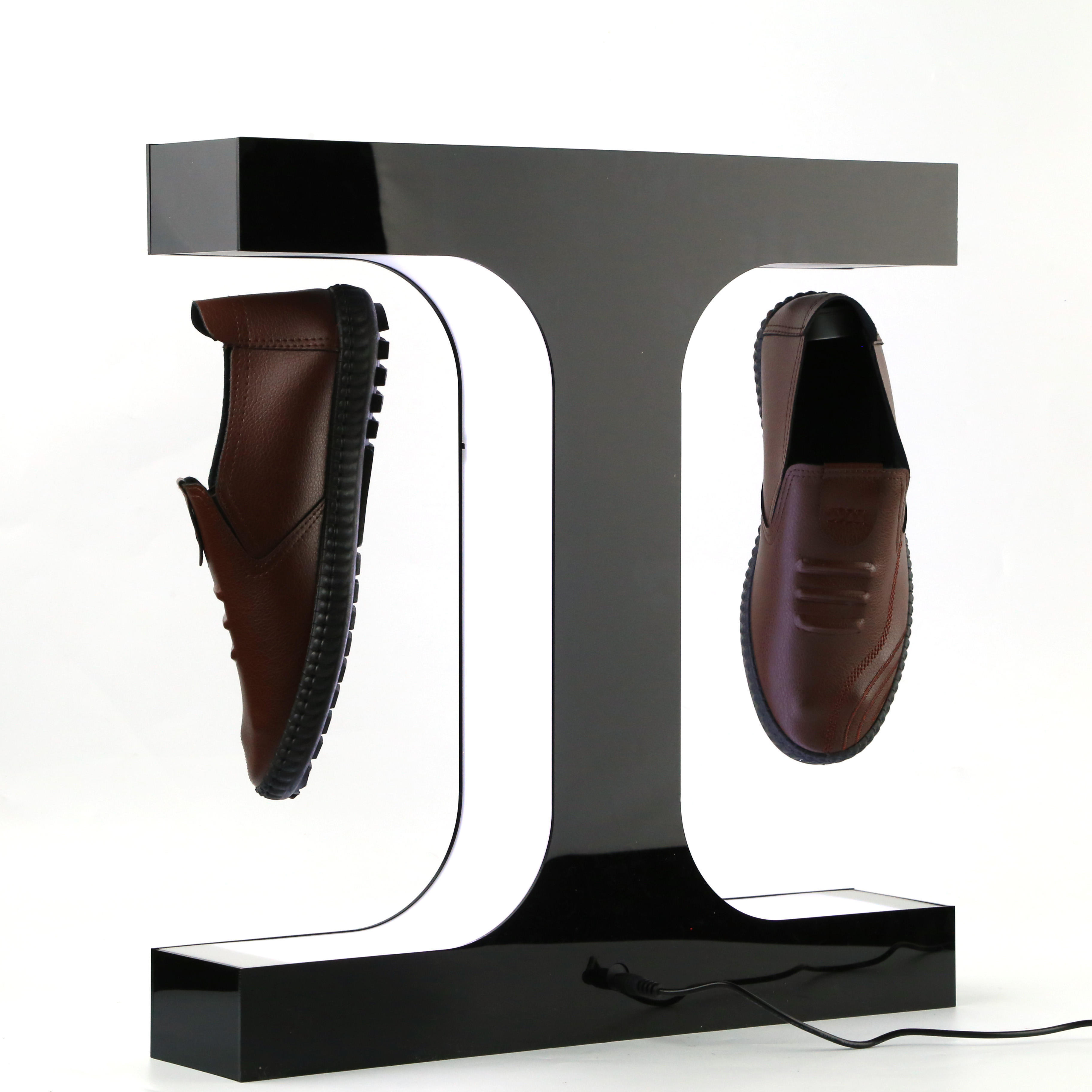 Factory Direct Free Design Acrylic Led Magnetic Levitation Shoe Display Floating Shoes Display