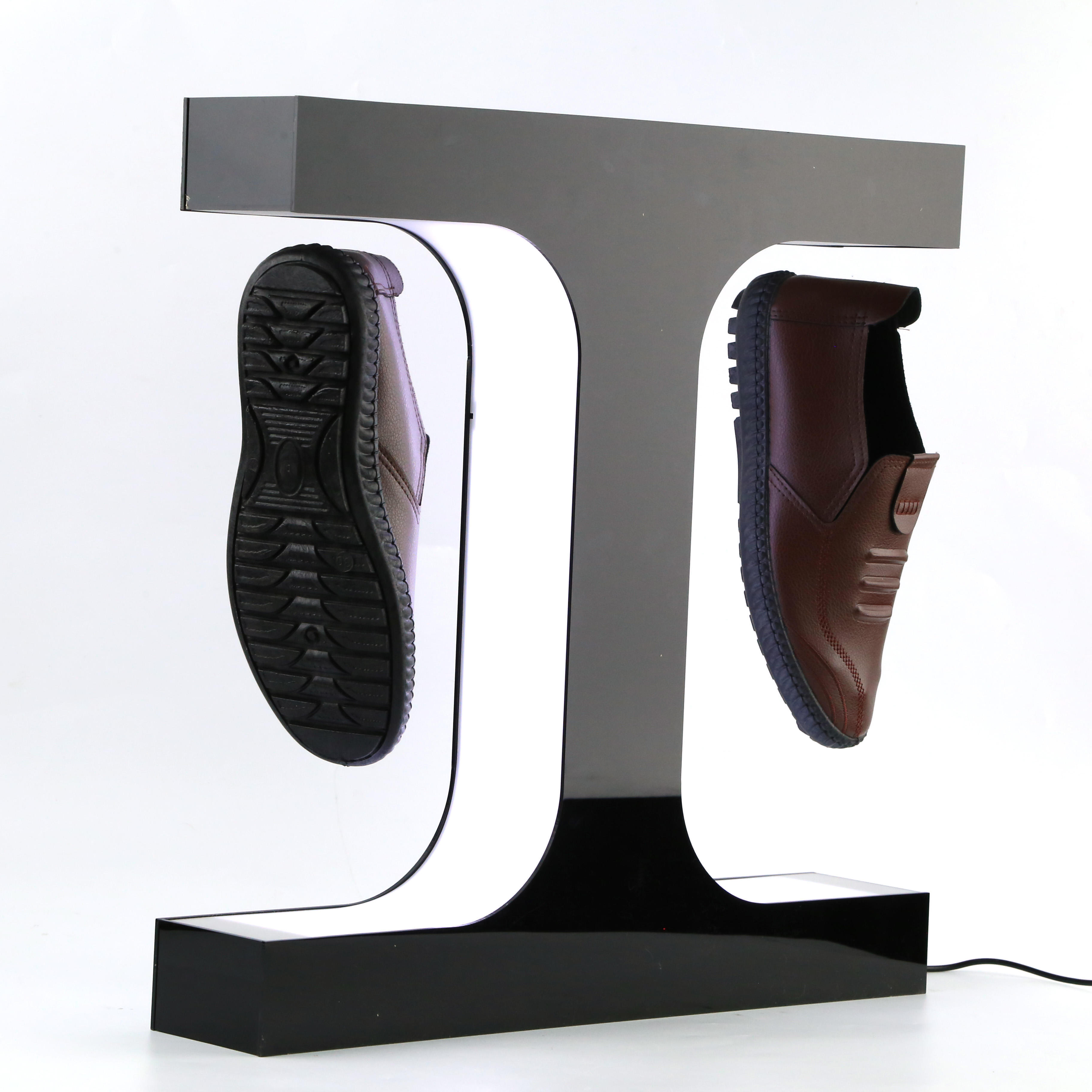 Factory Direct Free Design Acrylic Led Magnetic Levitation Shoe Display Floating Shoes Display