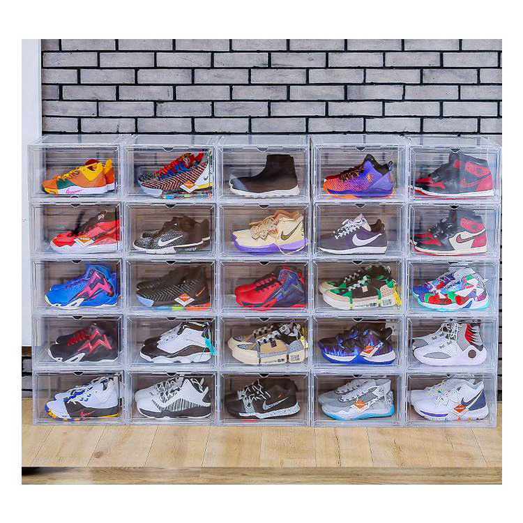 Sports Shoe Crates High Quality Big Rack Folding Shoe Storage Box With Lid