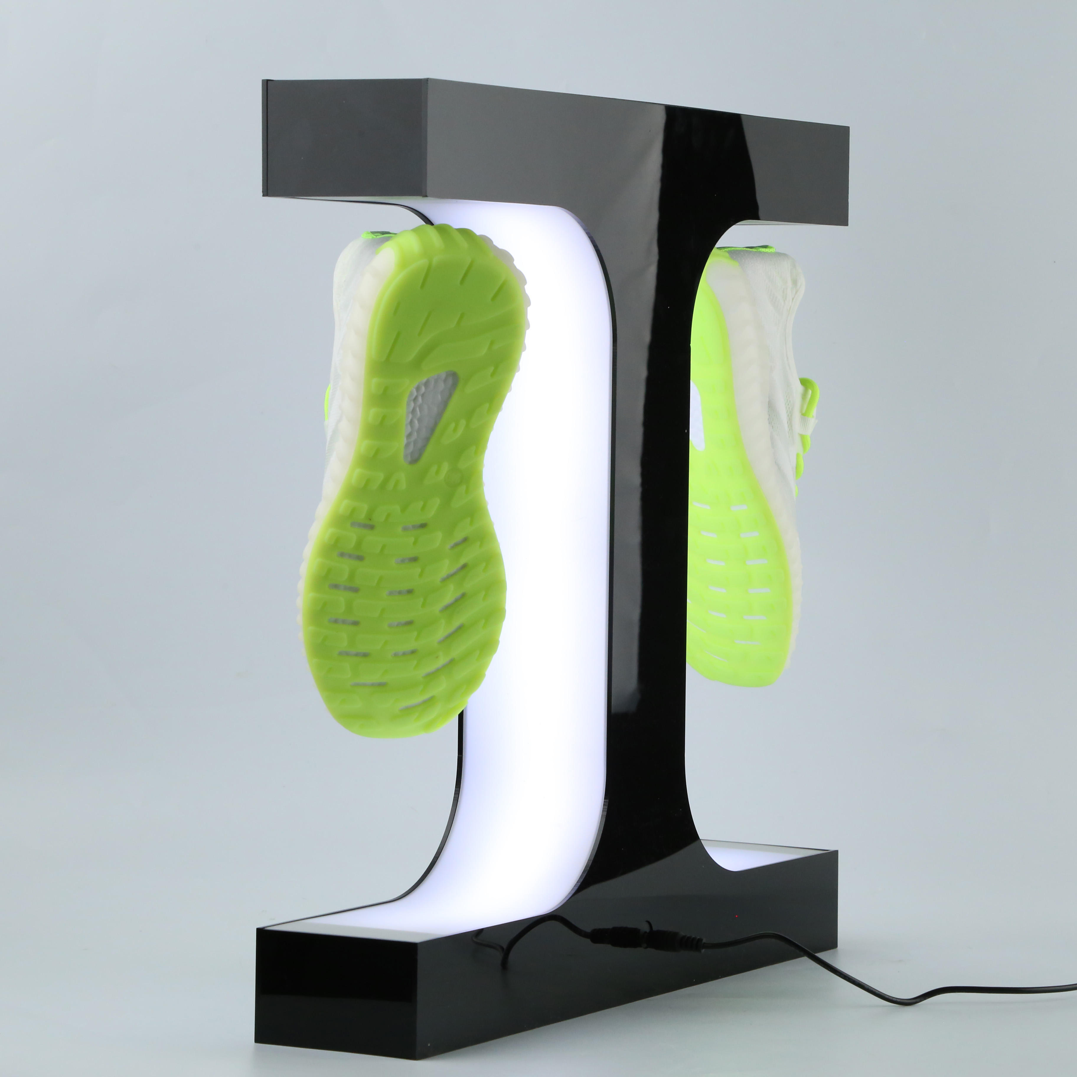 Factory Direct Free Design Acrylic Led Magnetic Levitation Shoe Display Floating Shoes Display