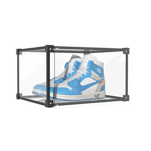 High Quality 6 Pack Magnetic Acrylic Shoe Box Clear Shoe Storage Container Shoes Case Box For Sneaker