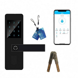 Tuya App Fingerprint Door Lock With Touch Screen Password, RFID Card and Keys Compatible With iOS and Android System