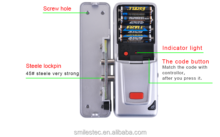 Wireless Hidden Anti-stealing Lock For Double door With Remote Control