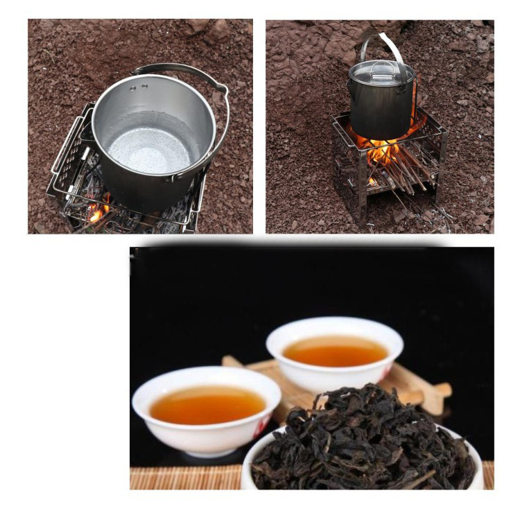 Outdoor Portable Folding Kettle Stainless Steel Picnic Cooker Kettle 1.2L Camping Coffee Pot Teapot Hanging Pot