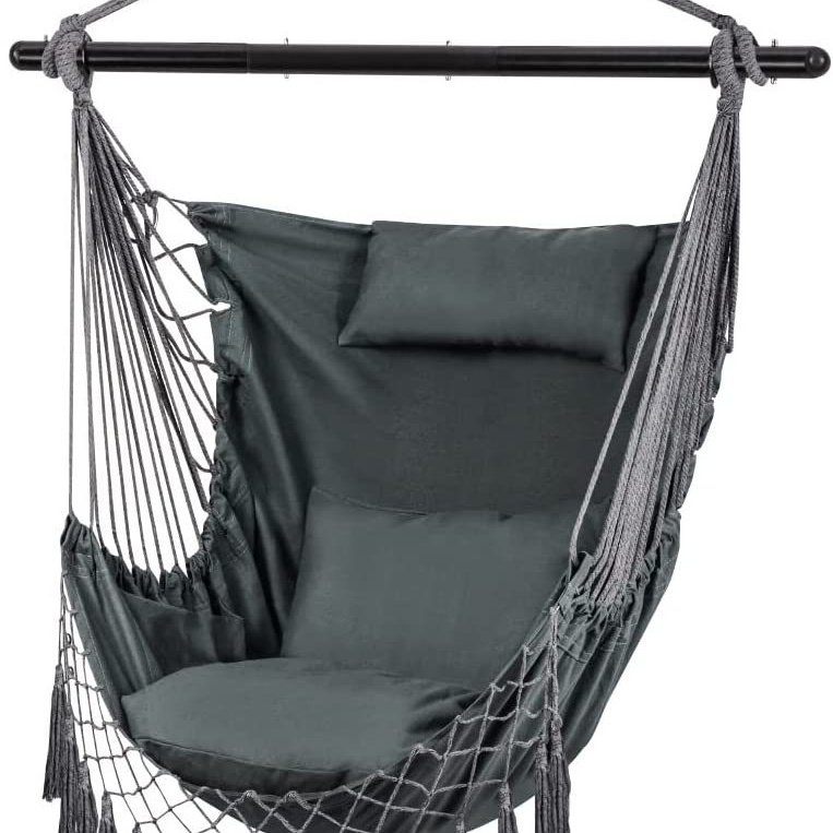 Camping Hiking Rope Swing Chair Macrame Hanging Hammock Seat Columpio Swing Indoor Outdoor Patio Chair Macrame Swing