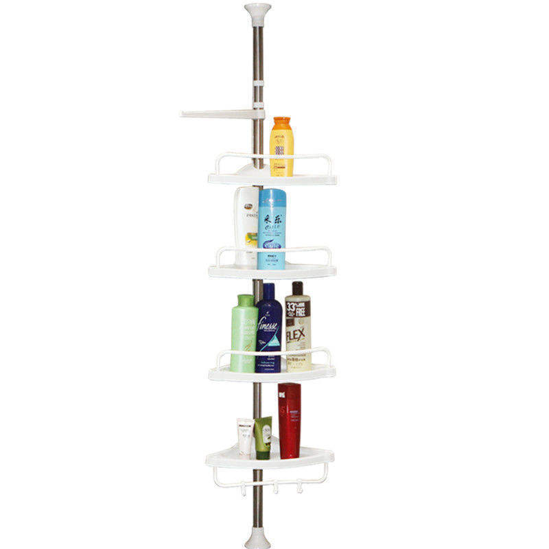 4 Tier Punch-free   Household Organizer Rack Adjustable  Kitchen  Bathroom Shower Corner Shelf Storage Shelves