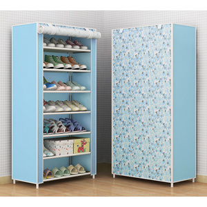 8Tiers Standing Shoe Cabinet Home Storage Shoe Organizer Fabric Shoe Racks With Nonwoven Dustproof Cover