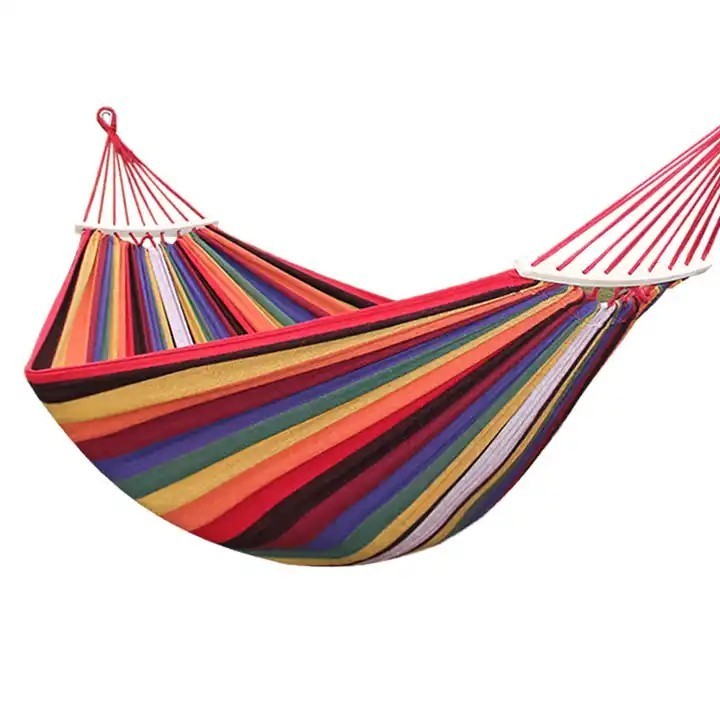 Portable Garden  Lightweight Comfortable Cotton Fabric Canvas Baby Hammock For Camping