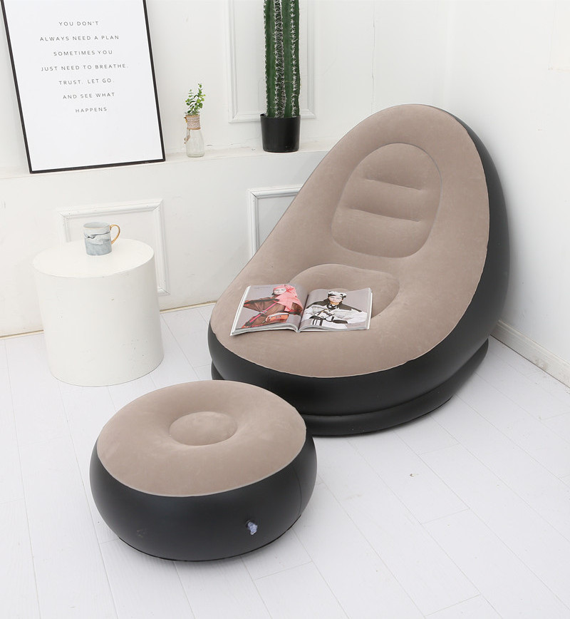 Lazy Inflatable Sofa Inflatable Leisure Sofa Chair And Footstool Household