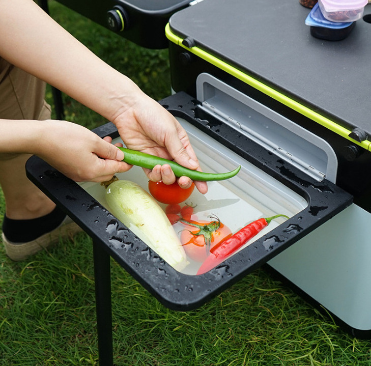 Foldable Mobile Kitchen Portable Camp Kitchen Outdoor Camping Kitchen Table for Camping