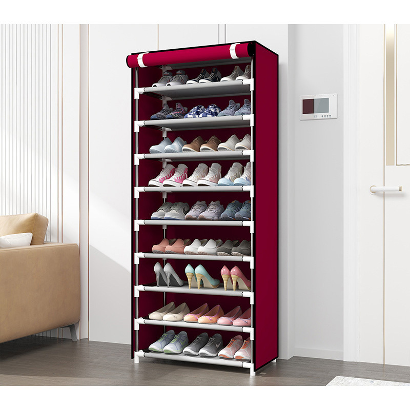 organizer cabinet for store steel double doors foldable metal shelf for shoes portable fabric shoe rack