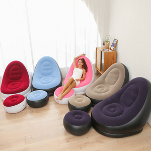 Lazy Inflatable Sofa Inflatable Leisure Sofa Chair And Footstool Household