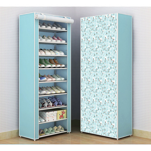 organizer cabinet for store steel double doors foldable metal shelf for shoes portable fabric shoe rack