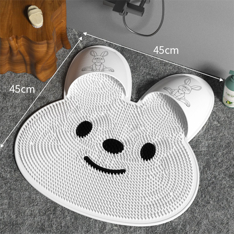 Silicone Rabbit Foot Rub Magic Bathroom Non Slip Mat Rub Back Massage Mat Shower Floor Mat for Bathroom