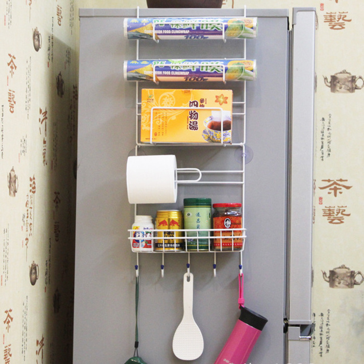 Fresh-keeping Bag Paper Towel Refrigerator Side Wall Storage Rack Fridge Storage Rack Solid Over The Door Organizing Hanger