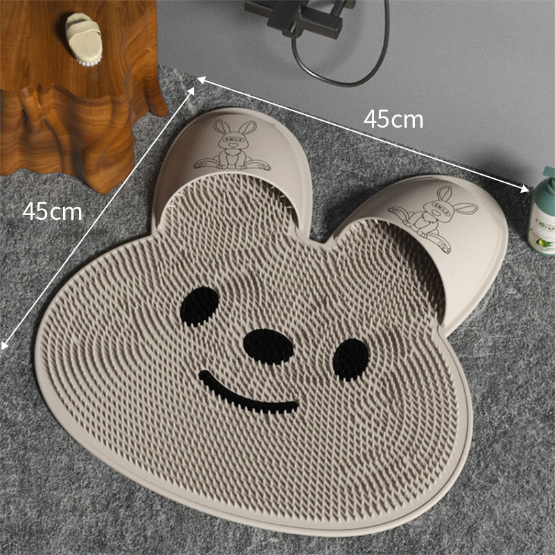 Silicone Rabbit Foot Rub Magic Bathroom Non Slip Mat Rub Back Massage Mat Shower Floor Mat for Bathroom