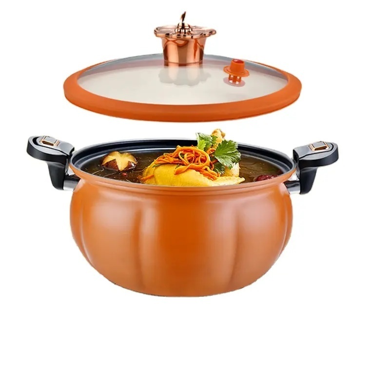 Large Capacity Soup Pot Metal Iron Coating Non-stick Pot Pumpkin Soup Pot Micro Pressure Cooker