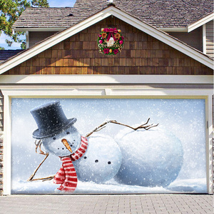 Christmas custom Decor Single Garage Door Cover Door Banner Mural  for Vintage Halloween Frankenstein Day