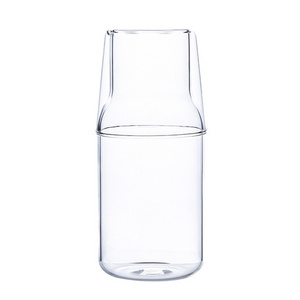 Japanese glass cold water bottle Cold water bottle for one person small capacity teapot with cup set Creative juice drink cup