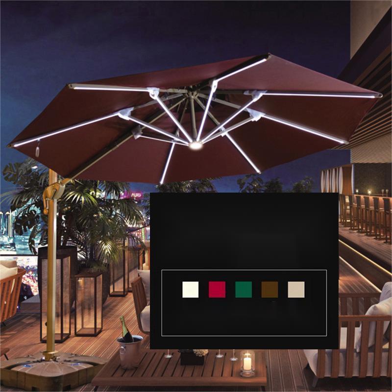 Wholesale Garden Restaurant Cafe Hotel Umbrellas & Bases Solar power Night Garden Foldable Parasol Cantilever Patio Umbrella