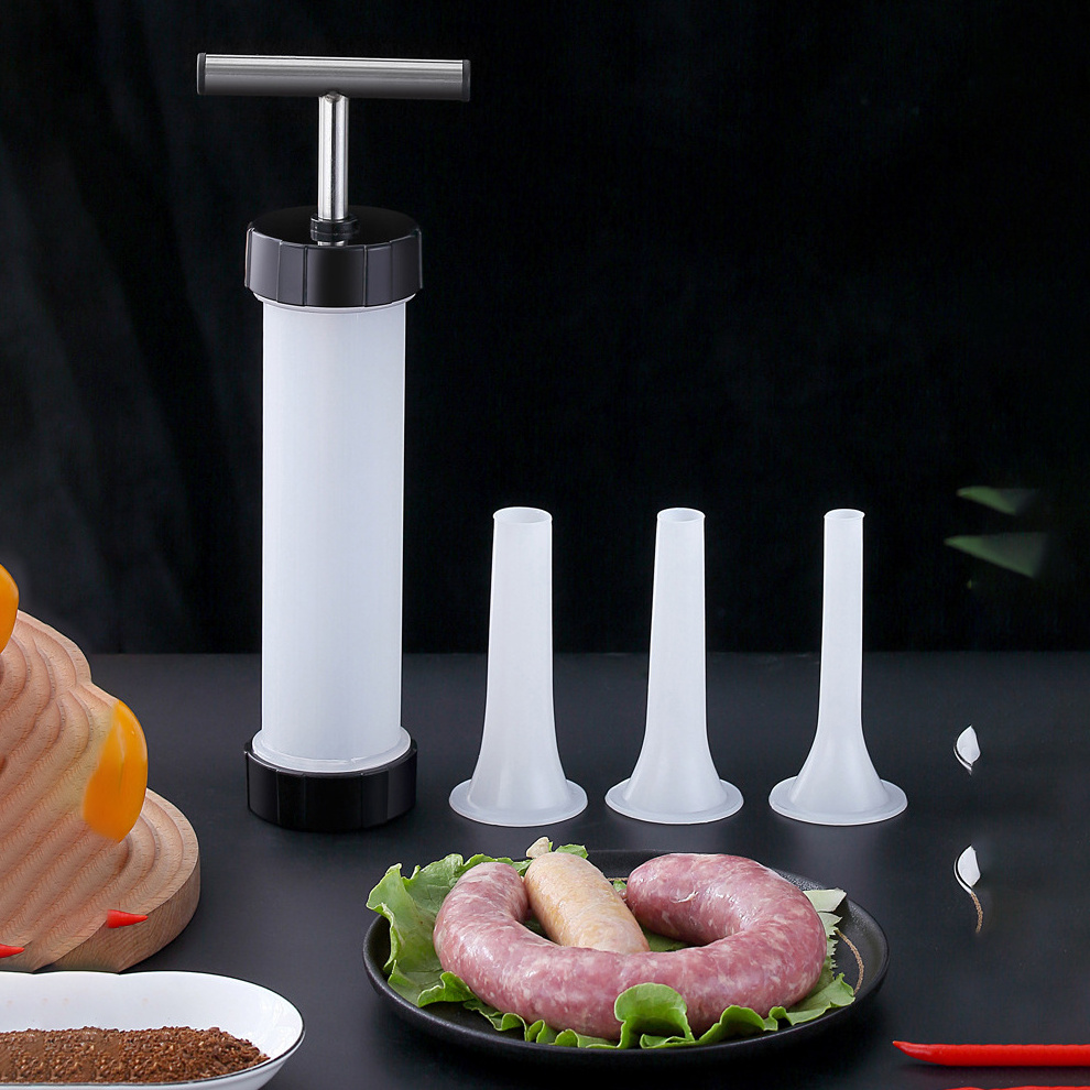 Manual Meat Sausage Machine Filler Stuffer Sausage Salami Maker And Funnel Hand Sausage Wax Intestine Tube