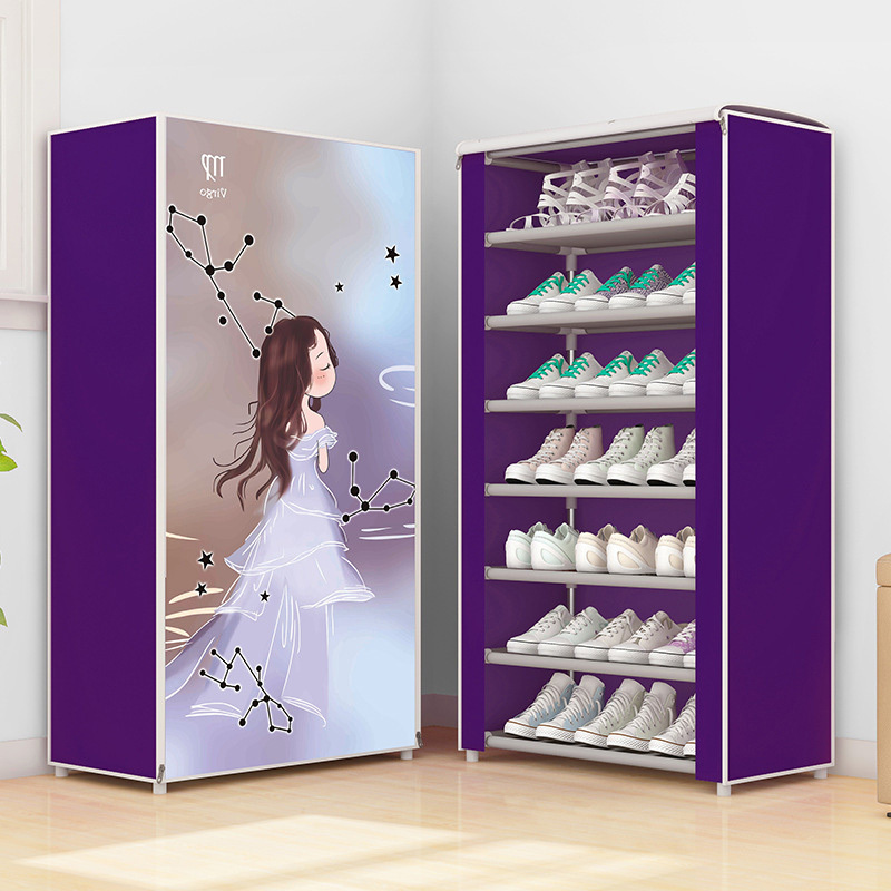 Simple shoe cabinet multi-layer combination shoe rack dustproof household multi-layer simple storage small shoe rack